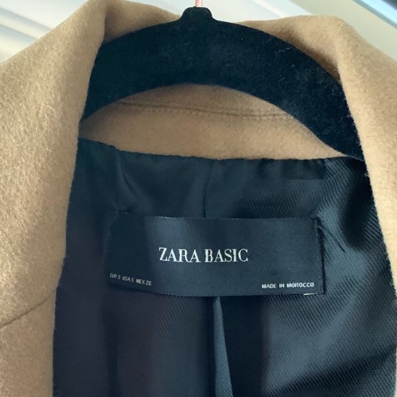 ZARA Basic Masculine Wool Coat Camel - Picture 3 of 5